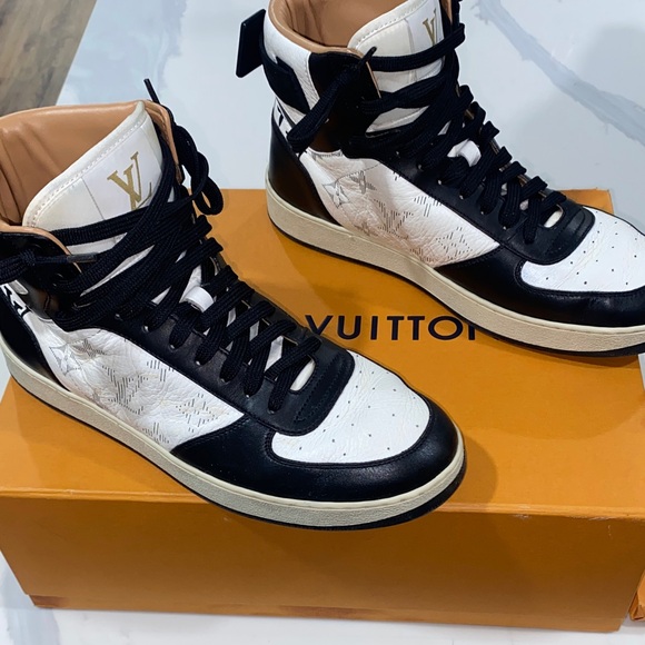 Louis Vuitton Monogram Black and White Sneakers - Picture 1 of 8